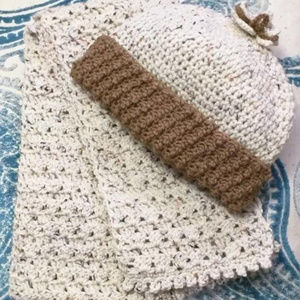 Handmade Crochet Scarf and Hat Set Crochet